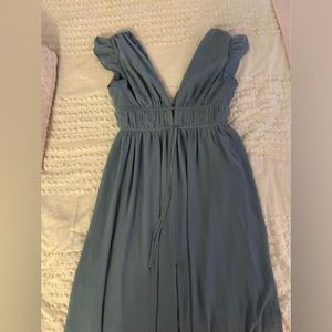 Blue Ruffled Maxi Dress